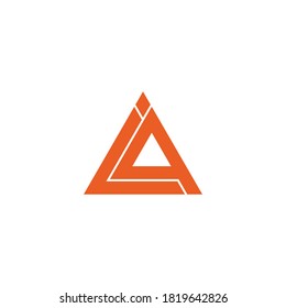 abstract letter la triangle line geometric design logo vector