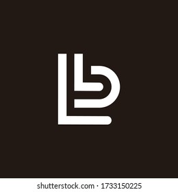 abstract letter lb stripe linked geometric line symbol logo vector