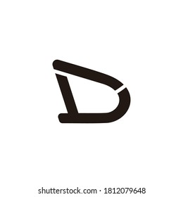 abstract letter ld simple line symbol logo vector