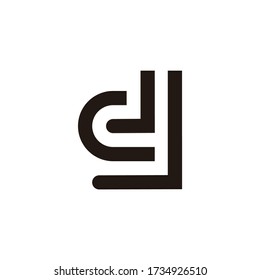 letra abstracta ld símbolo simple de línea geométrica vector