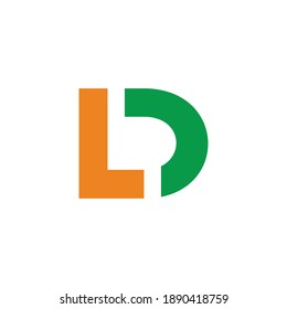 abstract letter ld slice design simple flat geometric line logo vector