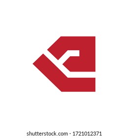 abstrakter Buchstabe le Pfeil einfache geometrische Logo Vektorgrafik
