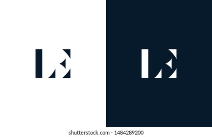 Abstract letter LE logo. This logo icon incorporate with abstract shape in the creative way.