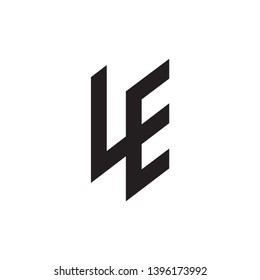 abstract letter le simple geometric linked line logo
