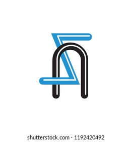 abstract letter as linked stripes logo vector
