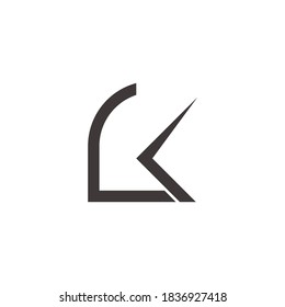 abstract letter lk simple arrow geometry logo vector
