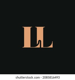 Abstract letter LL logo. This logo icon incorporate with abstract shape in the creative way. Professional trendy premium Business logo