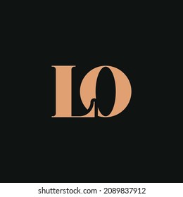 Abstract letter LO logo. This logo icon incorporate with abstract shape in the creative way. Professional trendy premium Business logo