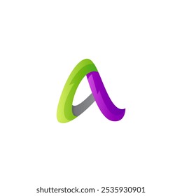 Abstract letter A logo with 3d design style