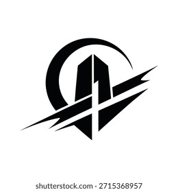 Logotipo Abstractas de la letra A con Elementos circulares y dinámicos