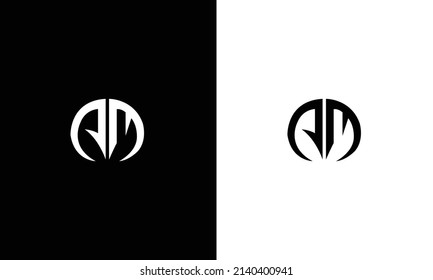 Abstract Letter AM logo design