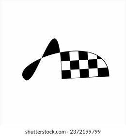 Abstract letter A logo design with checkered flag.