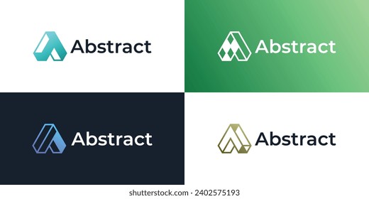 abstract letter A logo design collection. icon for business