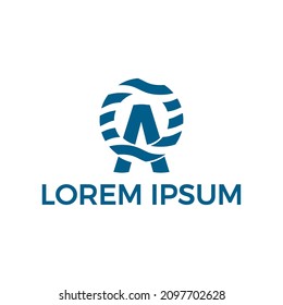 Abstract letter A logo design concept
