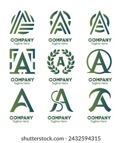 Abstract Letter A Logo Design Concepts Collection