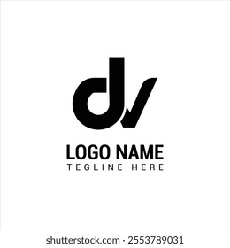 Abstract letter logo design DV