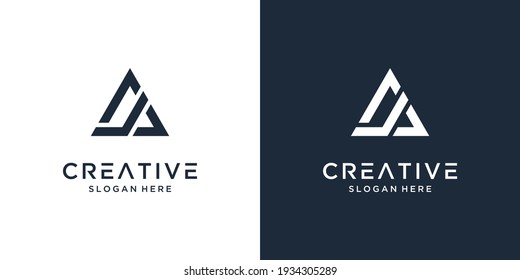 Abstract letter A logo design inspiration