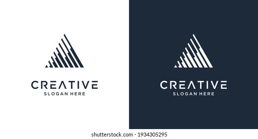 Abstract letter A logo design inspiration