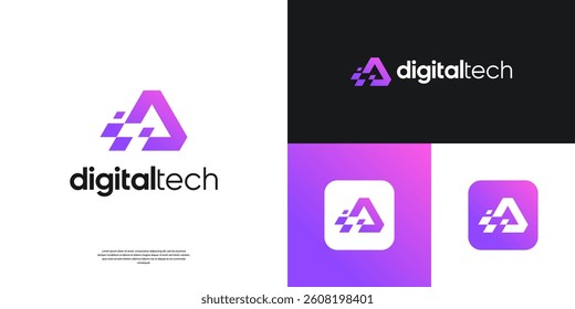Abstract letter A logo design inspiration.