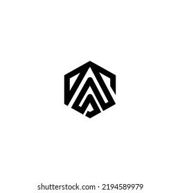 Abstract Letter A logo design isolated white background