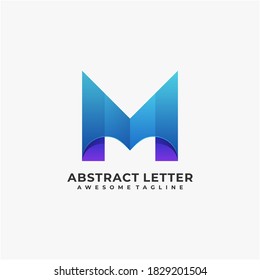 Abstract letter logo design modern color