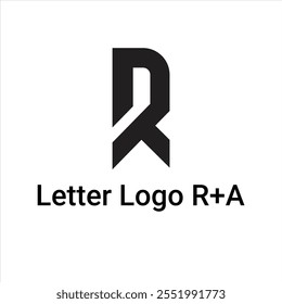 Abstract letter logo design R+A.
