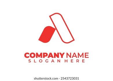 Carta abstracta Un diseño de logotipo con rojo y arte de línea para la identidad de marca