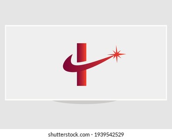 Abstract I letter logo design with spark concept. Spark I logo design	