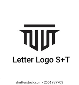 Abstrakter Buchstabe Logo Design S+T.