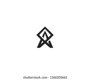 abstract letter A logo design template