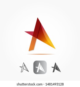 Abstract letter A logo design template. Beautiful and simple element.