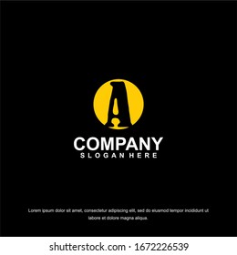 Abstract letter A logo design template. Universal vector icon.