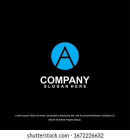Abstract letter A logo design template. Universal vector icon.
