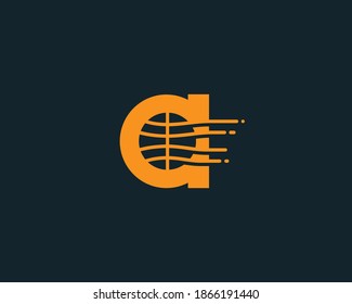Abstract letter A logo design template. Dynamic vector unusual line font. Creative Earth, speed, delivery, shipping icon symbol mark logotype.