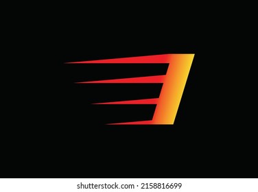 Abstract letter I logo design template. Universal fast speed fire- flame color logo