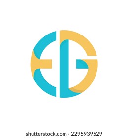 Abstract letter EG logo design template in loop style, Colorful creative sign. Universal vector icon.