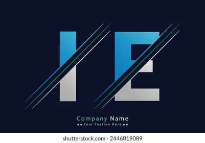 Abstract iE letter logo design template. Vector Logo Illustration.