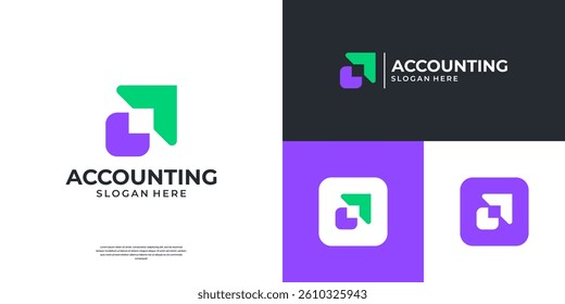 Abstract letter A logo design template. Right arrow symbol for accounting, financial and investment.