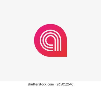 Abstract letter A logo design template. Colorful vector icon.