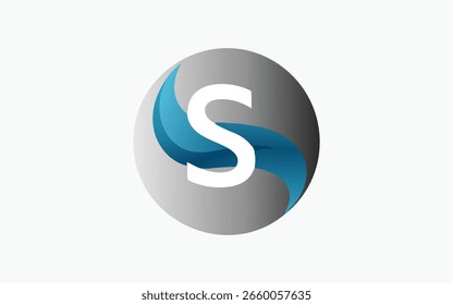 Diseño Abstractas del logotipo de la letra Diseño de la esfera del círculo azul gris de color de la Plantilla para la identidad del negocio y de la empresa.