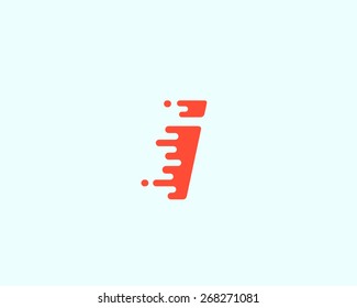 Abstract letter I logo design template.  Dynamic vector unusual font. Universal fast speed fire moving water quick energy drop icon.