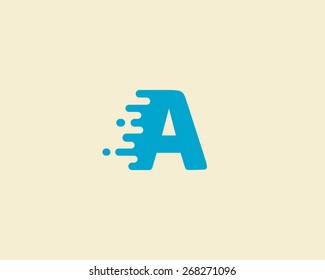 Abstract letter A logo design template.  Dynamic vector unusual font. Universal fast speed fire moving water quick energy drop icon.