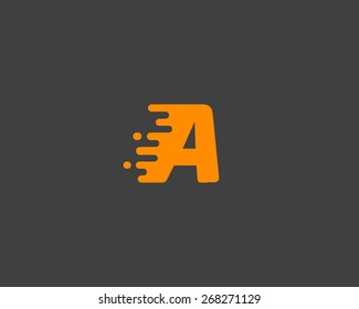 Abstract letter A logo design template.  Dynamic vector unusual font. Universal fast speed fire moving water quick energy drop icon.