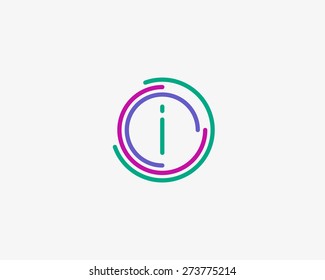 Abstract letter I logo design template. Colorful creative sign. Universal vector icon.