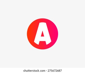 Abstract letter A logo design template. Colorful circle vector icon.