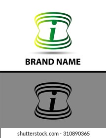 Abstract letter i logo design template
