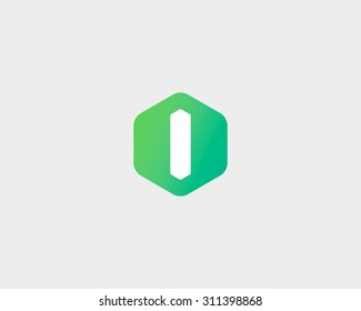 Plantilla de diseño del logotipo de la letra abstracta I. Signo hexágono creativo colorido. Icono de vector universal.
