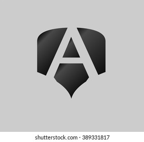 Abstract letter A logo design template
