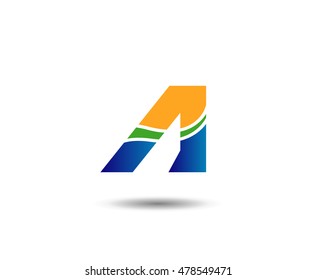 Abstract letter A logo design template
