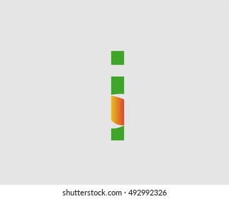 Abstract letter i logo design template
